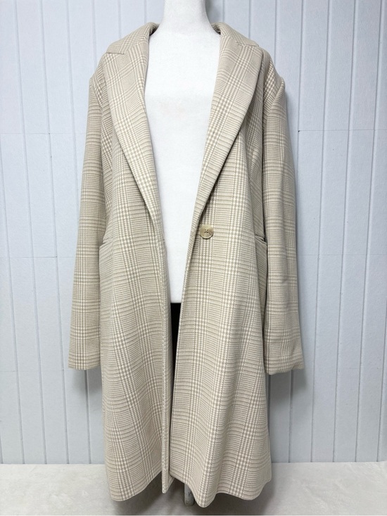 Primark Jackets & Blazers - Primark Cream Plaid Long‎ Blazer Jacket Size 12